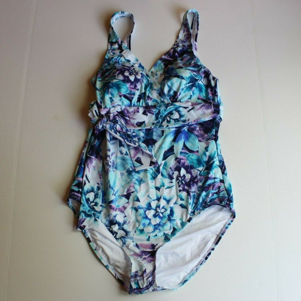 Tommy Bahama Island Sculpt Aqua One Piece 10